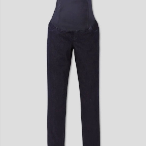 New Isabel Maternity Crossover Panel Dark Wash Jeggings - Picture 4 of 9